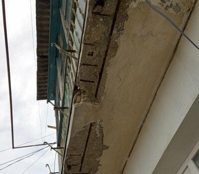 Ремонт козырька  и ремонт балконных плит (Вишневая 3)